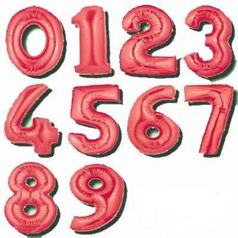 Numeri in Foil Rosso cm.36